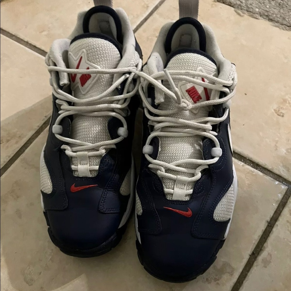 Nike Air Barrage Low GS Midnight Navy Blue White Red Black Adult Men Size 8.5